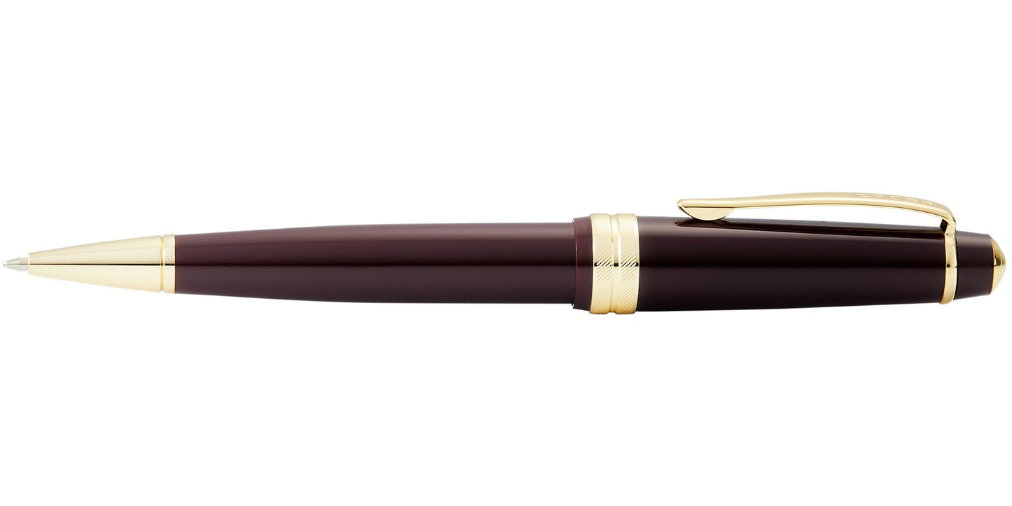 Bailey Light™ Polished Burgundy Resin and Gold Tone Ballpoint Pen