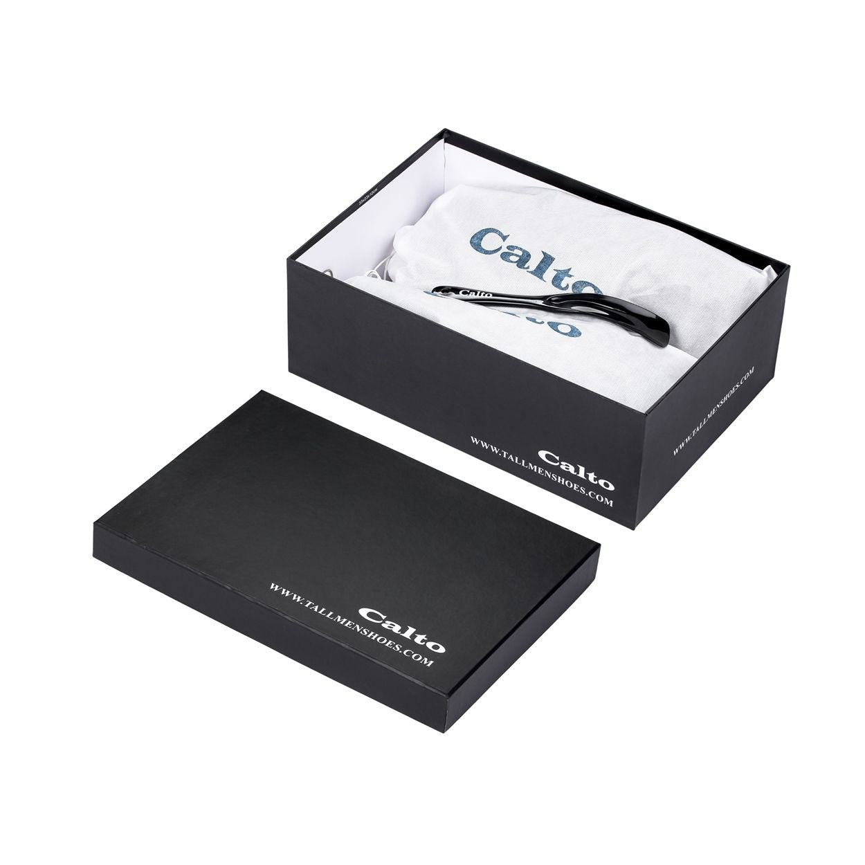 CALTO 3 Inch Casual Leather Elevator Sneakers - Black - S4311