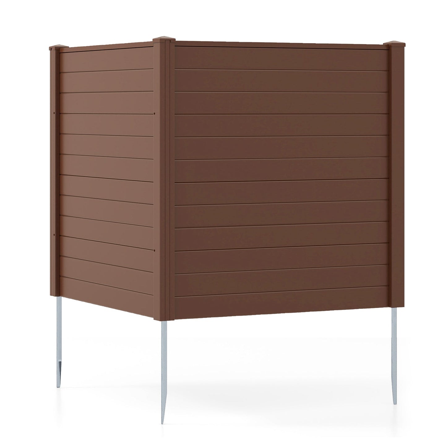 Freestanding 48 x 48 Inch Air Conditioner Fence with Metal Ground Stakes