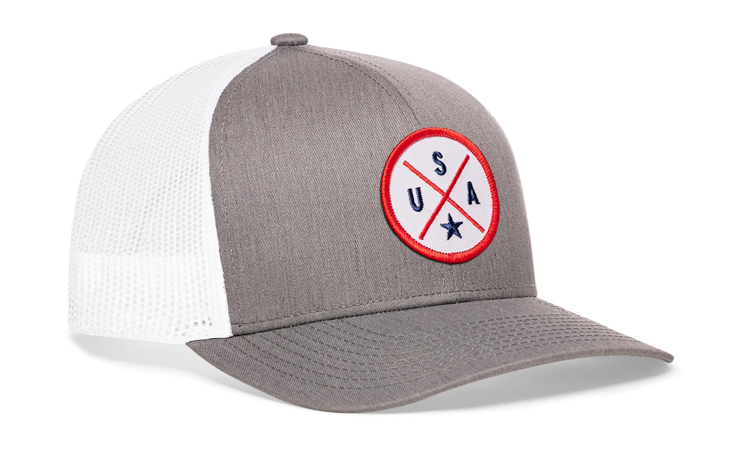 USA Trucker Hat | White-Red-Blue America Snapback