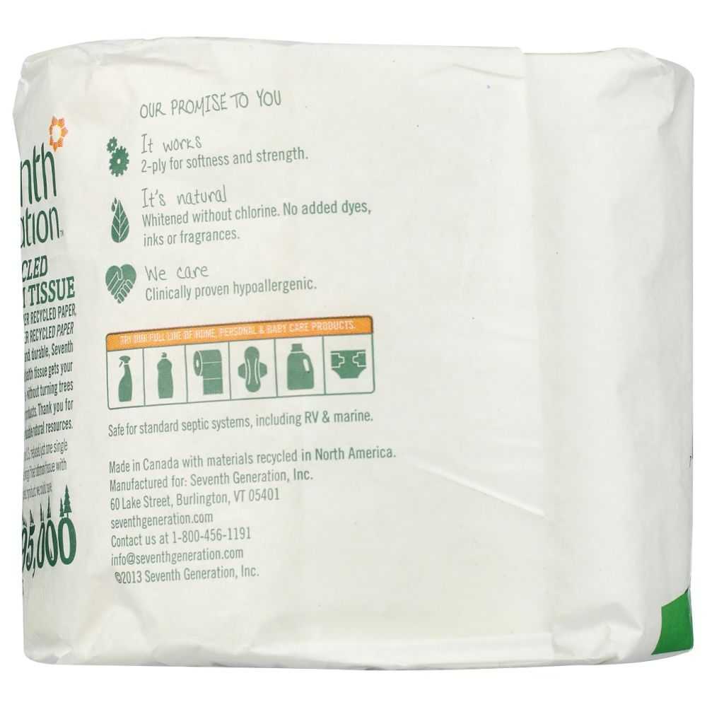 Recycled Bathroom Tissue - Eco-Friendly 2Ply| SEVENTH GEN.| 500 Sheets