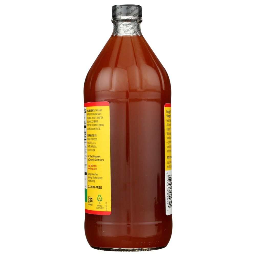 BRAGG ACV Cleanse - Honey Cayenne 32 oz for Natural Gut Health Cleanse
