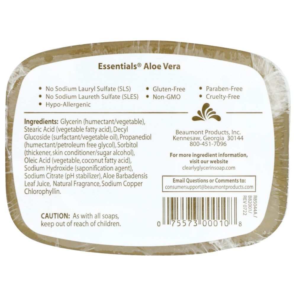 CLEARLY NATURAL: Aloe Vera Glycerine Soap Bar, 4 oz