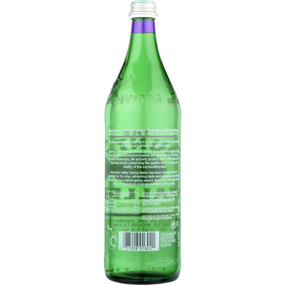 MOUNTAIN VALLEY: Sparkling Blackberry Pomegranate Spring Water, 1 lt
