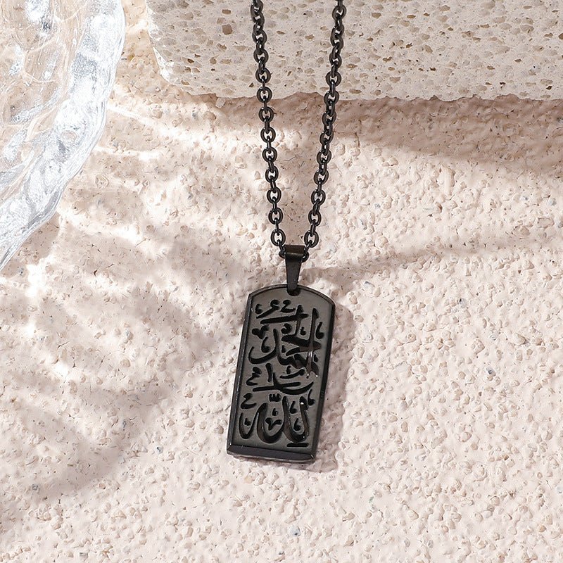 Versatile high-end letter rectangular pendant necklace(MAC228)(WITH GIFT BOX)
