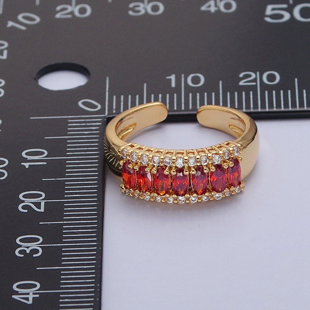 Vintage Red Cz Ring Antique Gold Ring O-2175