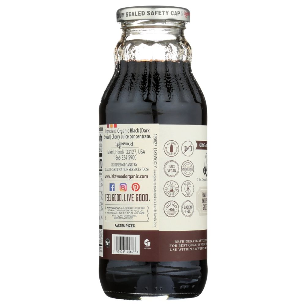 LAKEWOOD: Organic Black Cherry Juice Concentrate, 12.5 fo