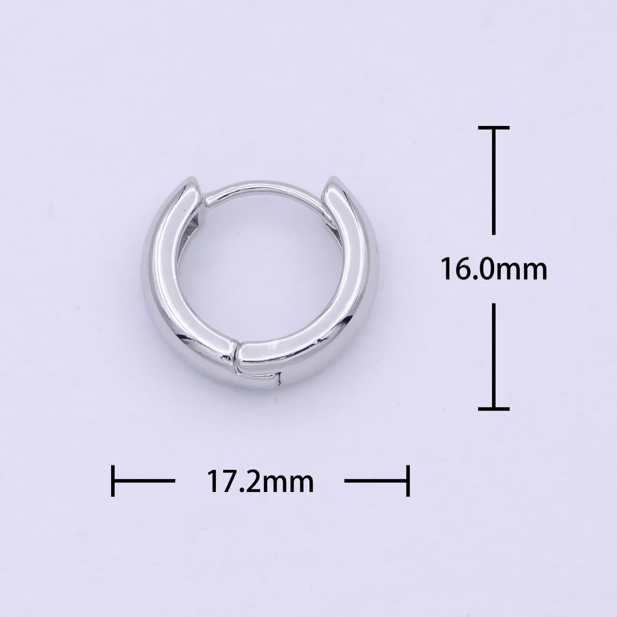 White Gold Filled 16mm Chunky Silver Huggie Hoop Earrings P-248