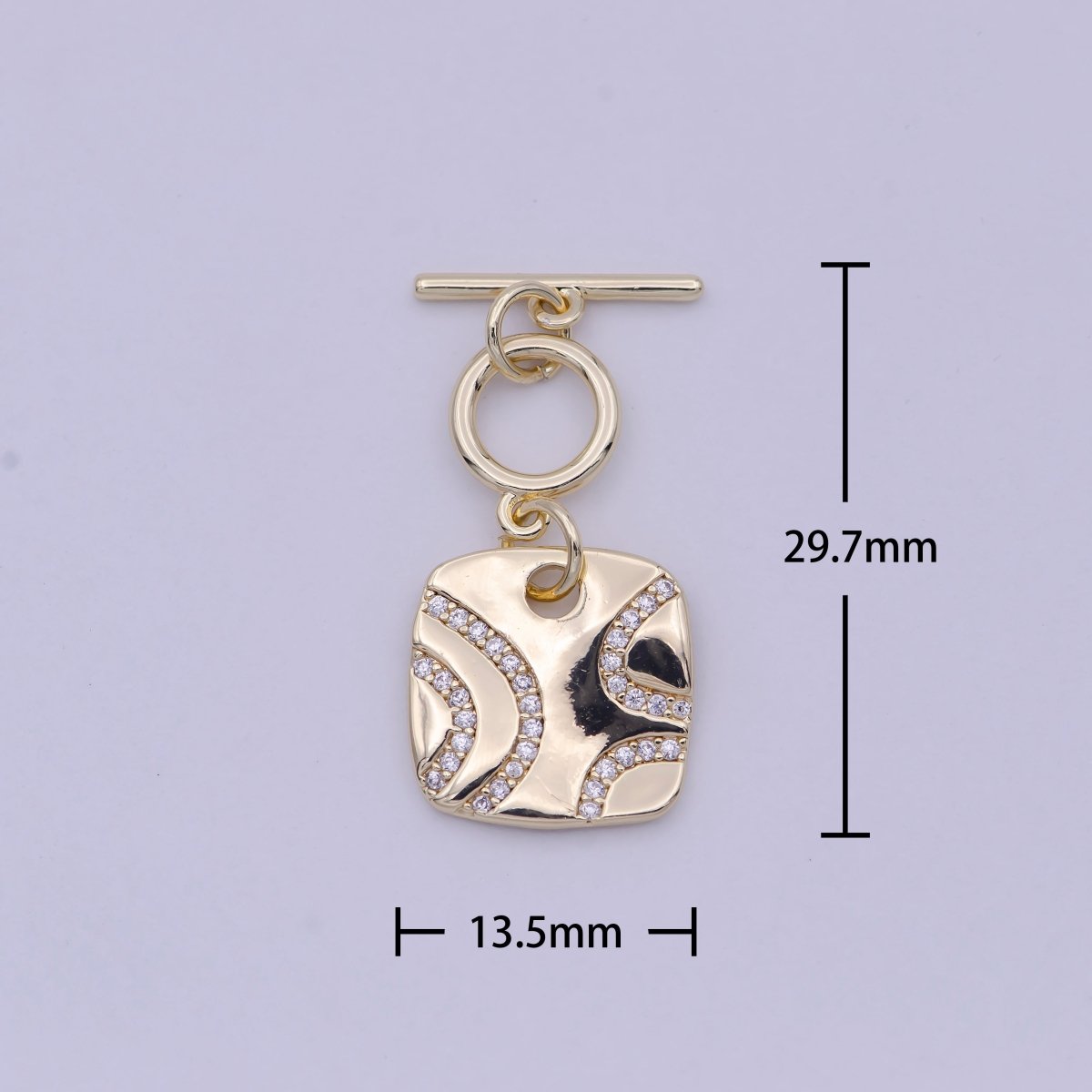 Wholesale CZ Gold Toggle Clasp OT Clasp Square Fancy Design Bulk Supply for Bracelet Necklace Component L-633