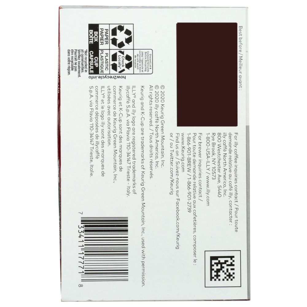 ILLYCAFFE K-Cup Pods Intenso Dark Roast - Rich | Bold Coffee, 10 pcs