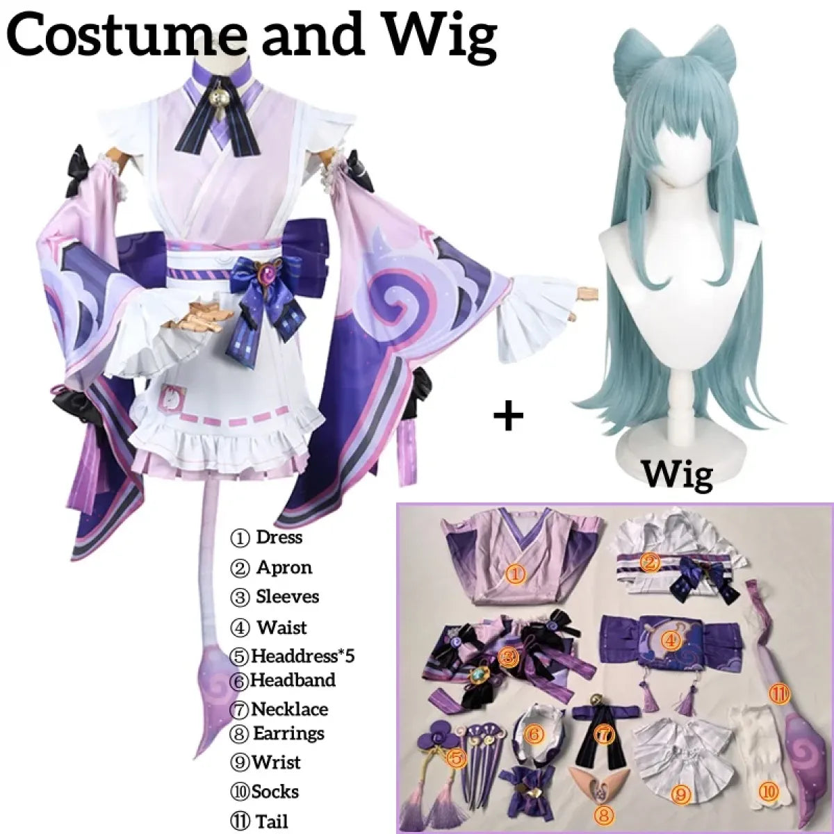 Genshin Yumemizuki Cosplay Kimono β Kawaii Fantasy Dress Set