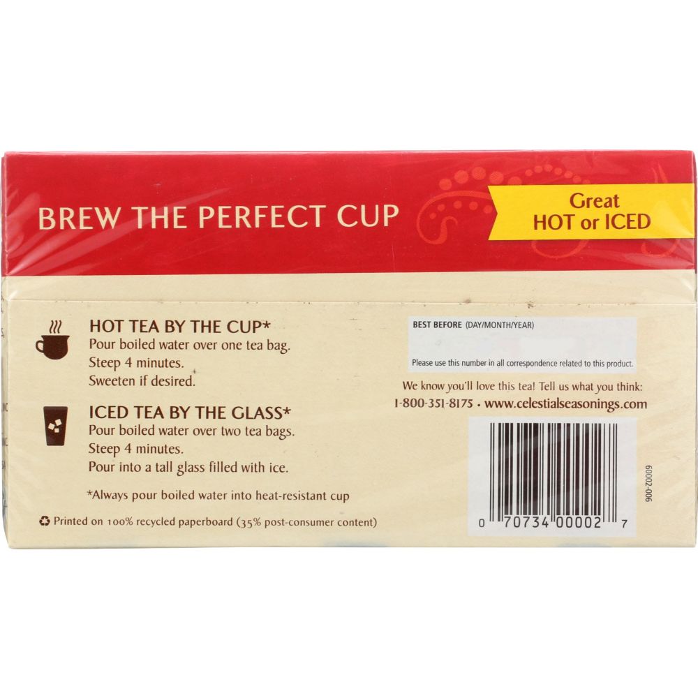 CELESTIAL SEASONINGS: Red Zinger Herbal Tea, 20 bg