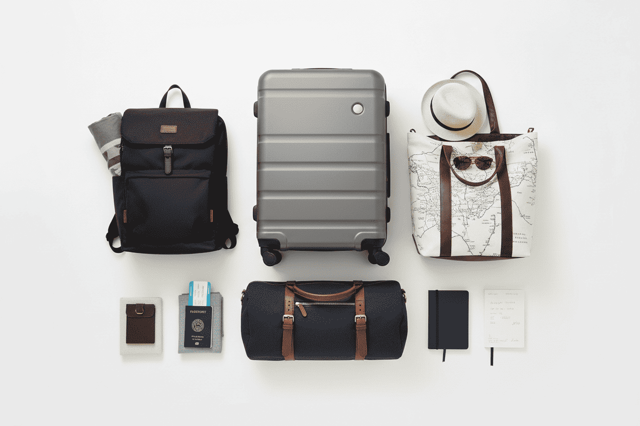 Luggage flat lay