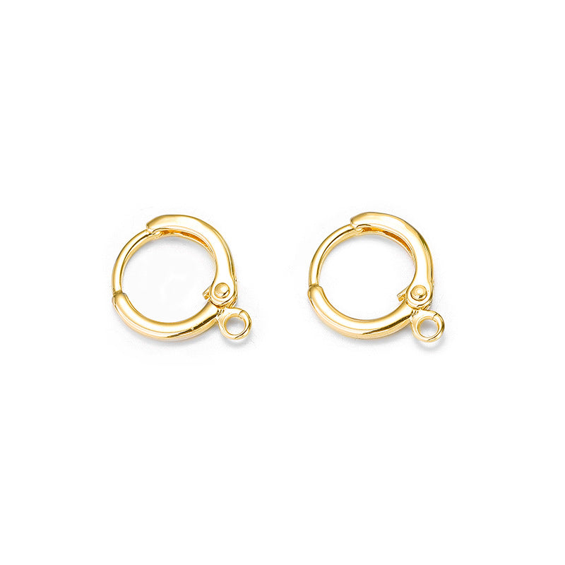 Round One Touch Earring Making Hoop, Gold/Silver huggie hoop, sku#J100