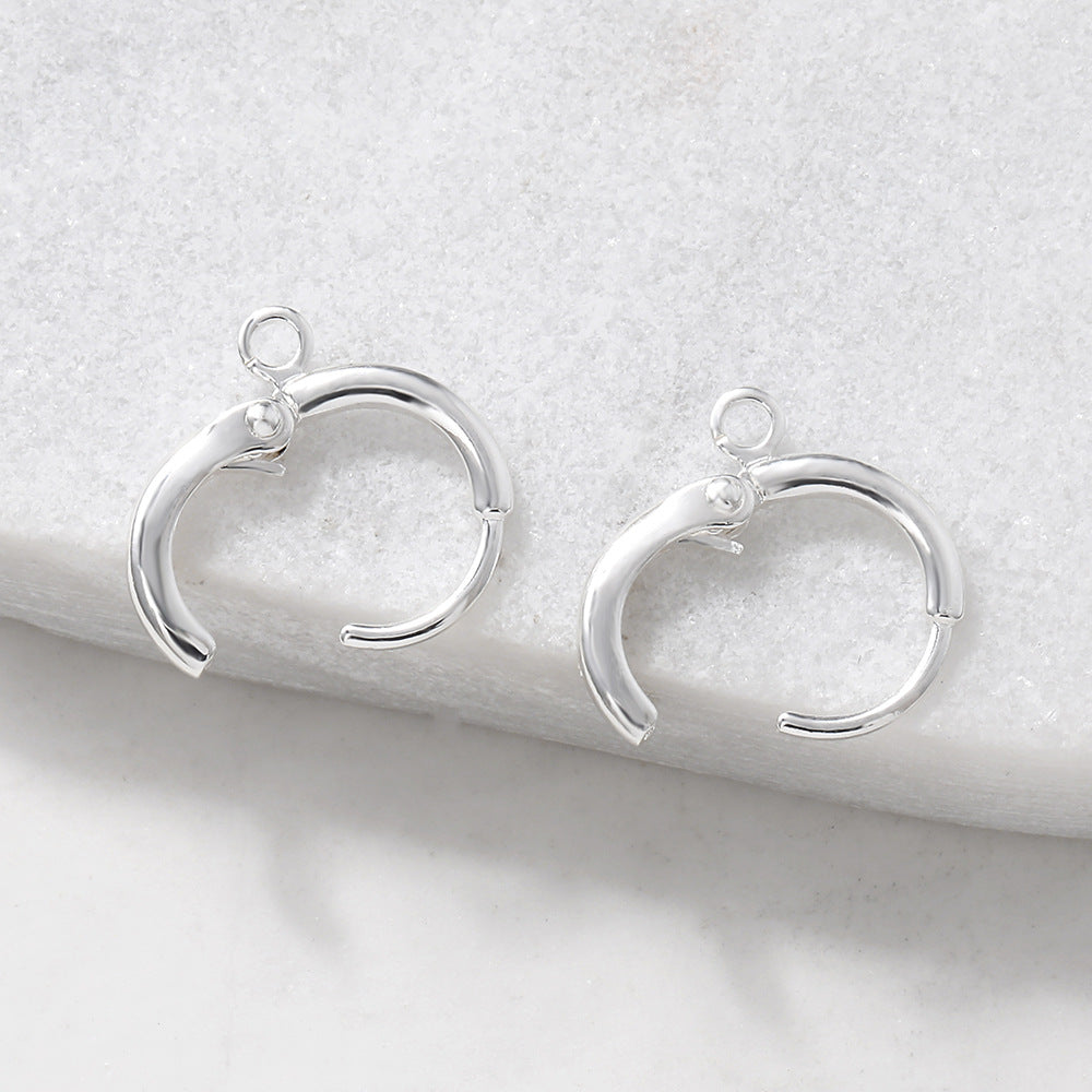 Round One Touch Earring Making Hoop, Gold/Silver huggie hoop, sku#J100