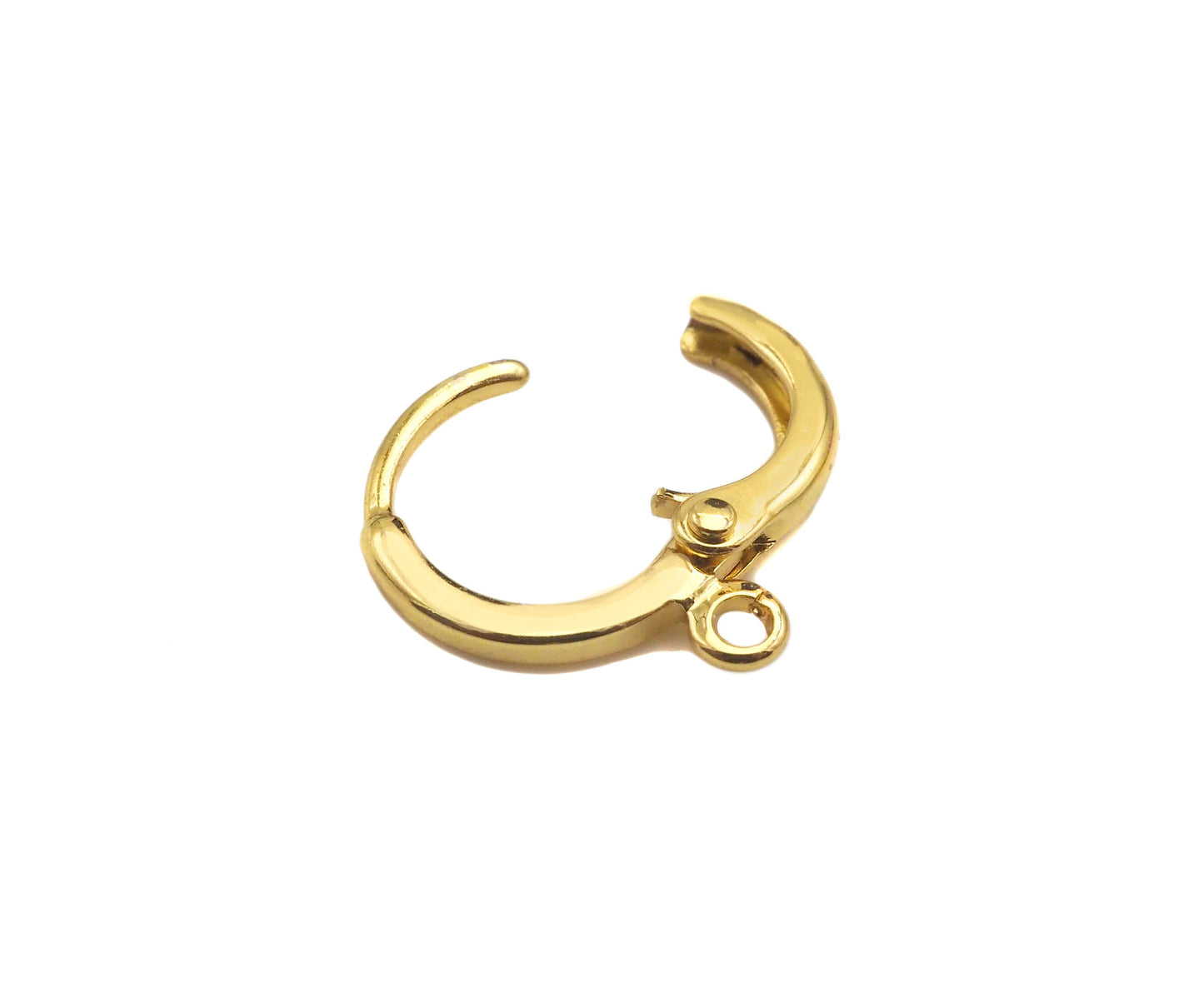 Round One Touch Earring Making Hoop, Gold/Silver huggie hoop, sku#J100