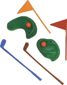 Oasis Supply 6-Piece Golf Green with Clubs and Flag Cake Set  - Choose 3 or 36 Sets