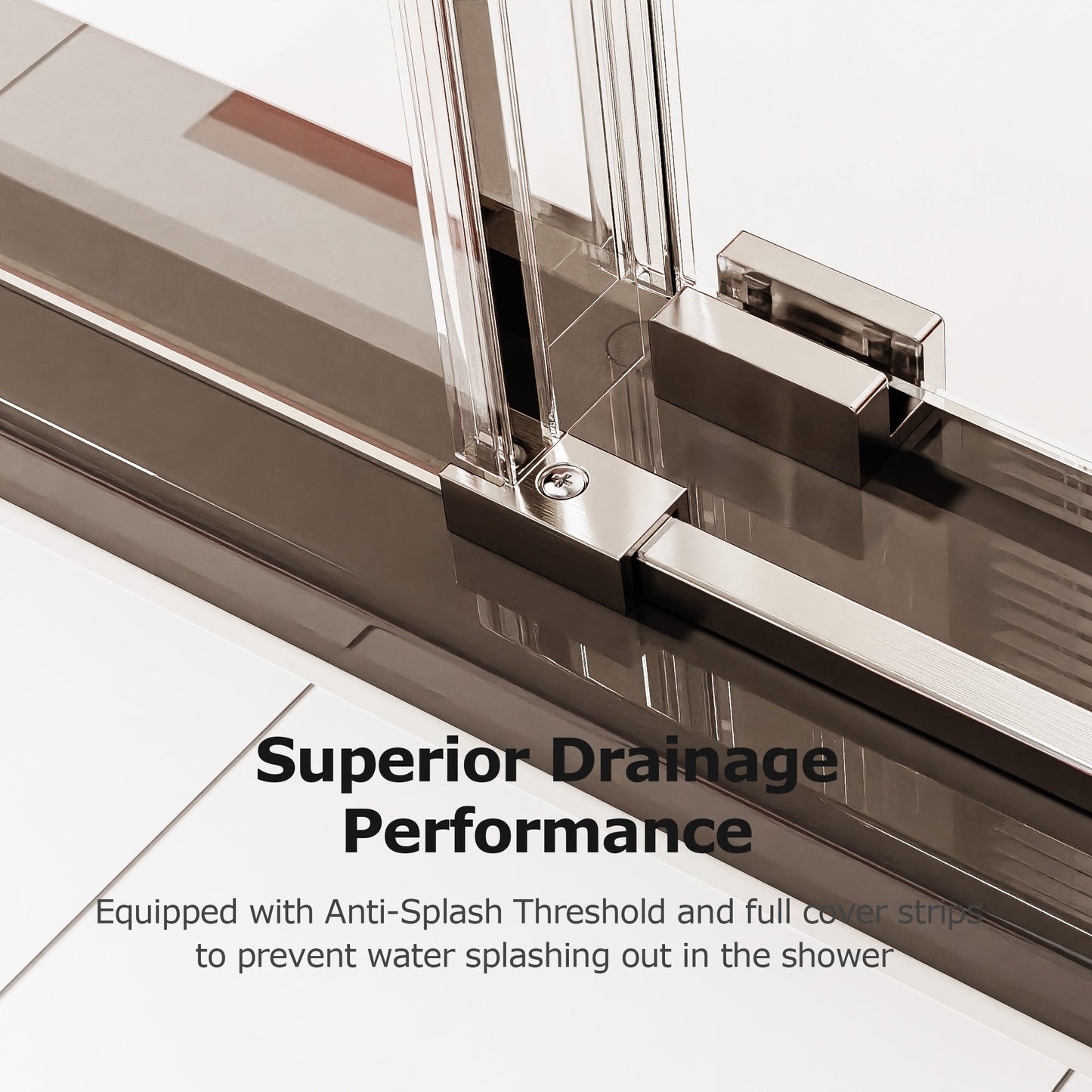 Frameless Single Sliding Shower Doors - 56-60" W x 74" H