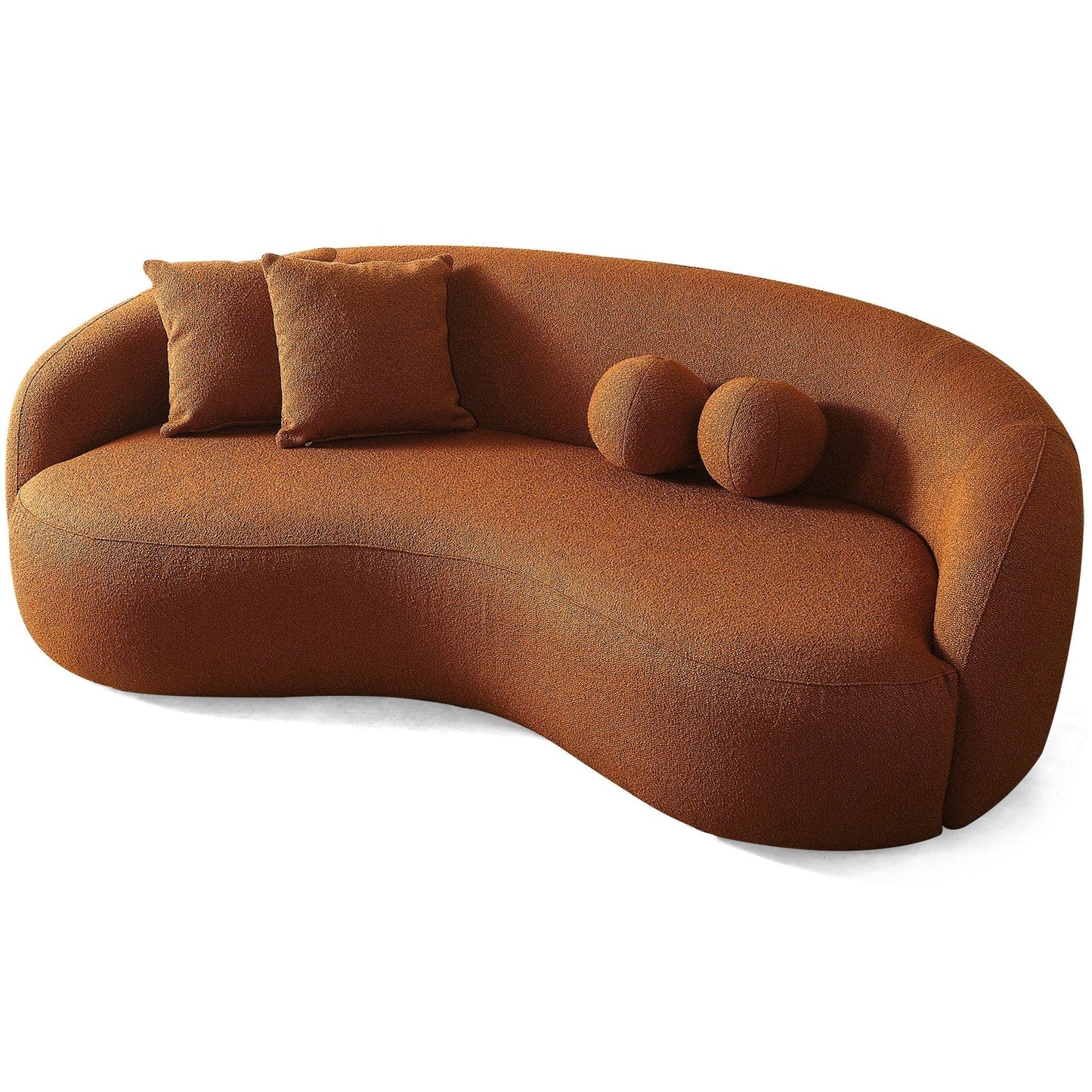 Drake Burnt Curvy Boucle Sofa