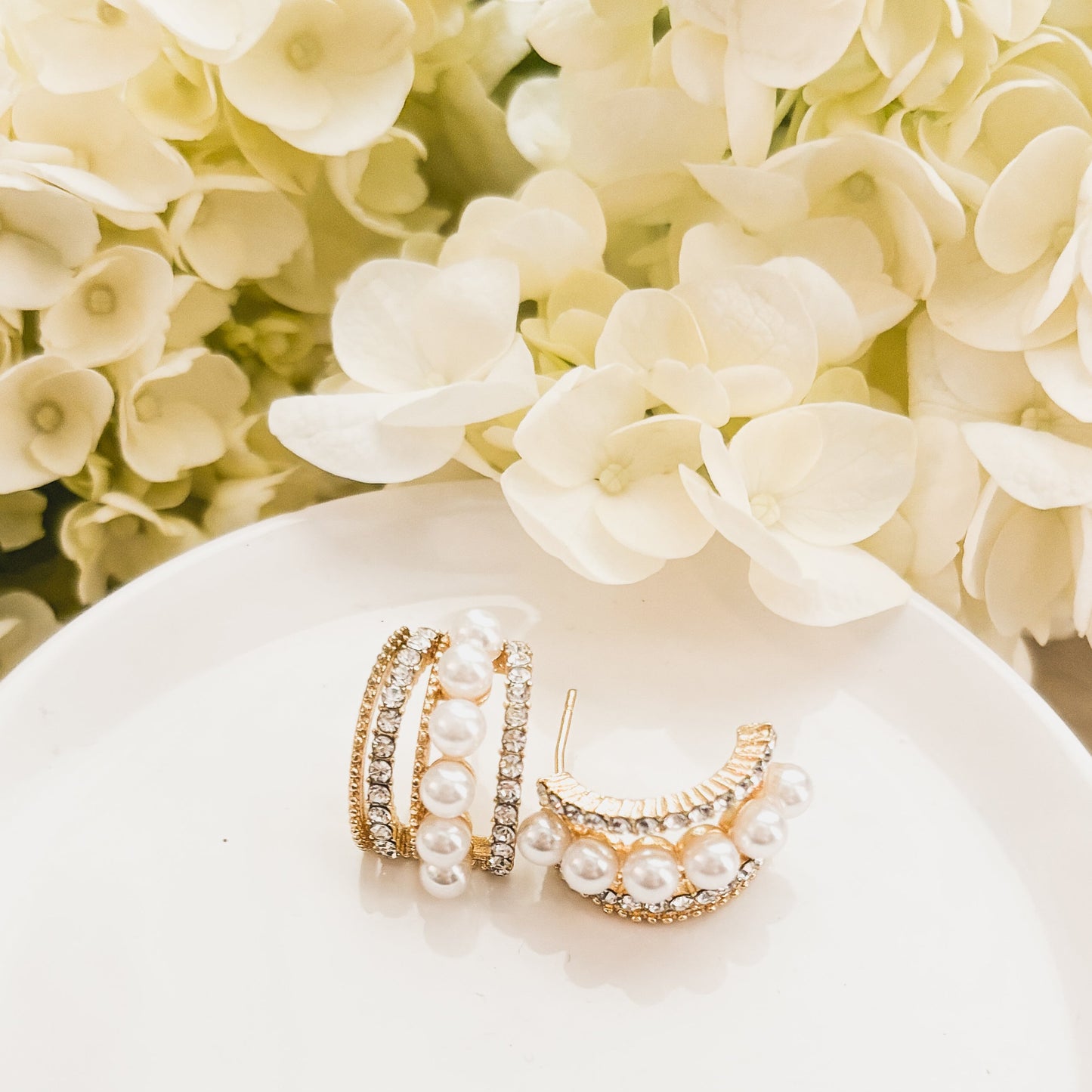 Heirloom Pearl Huggies - Gold or Silver