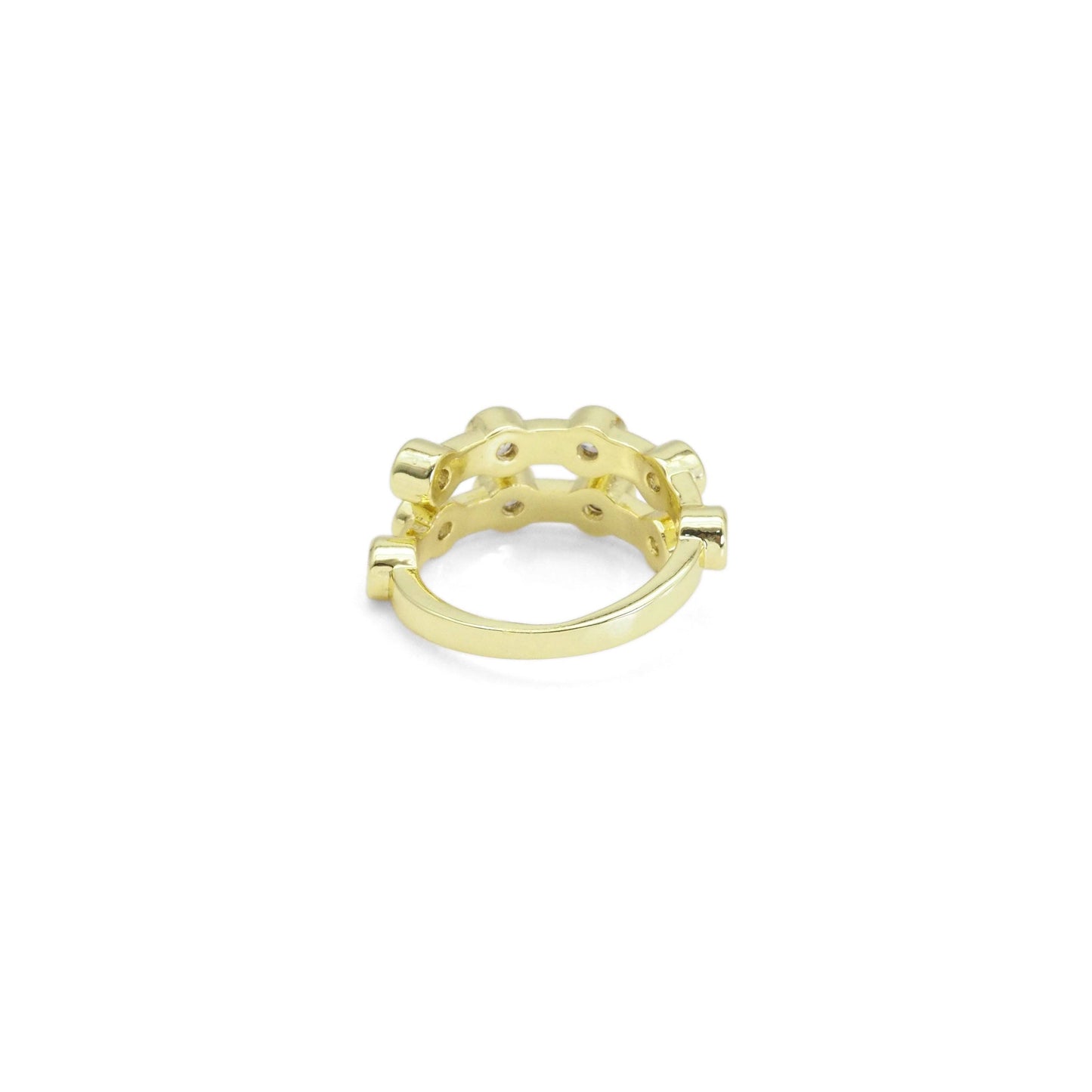 Round CZ Stud Wrap Ring, Sku#LX414