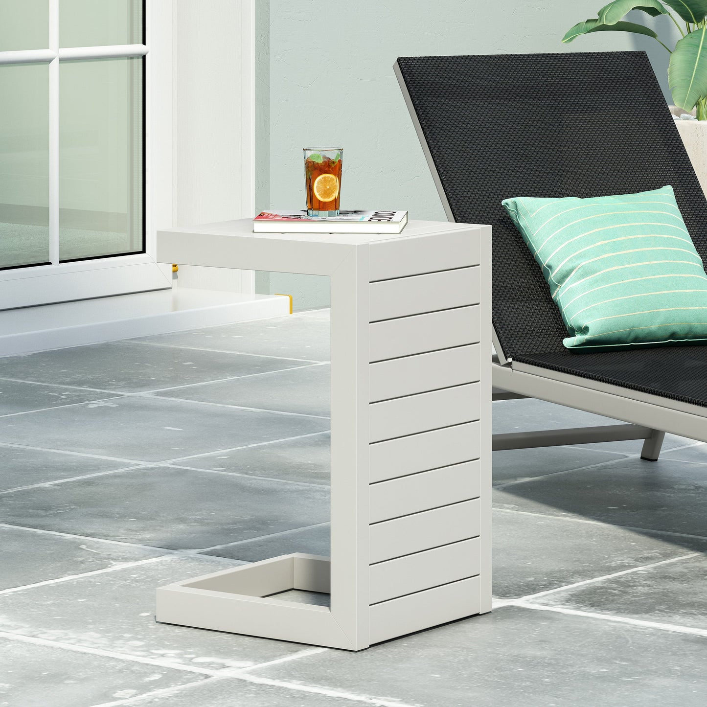 Cape Coral Aluminum C-Shaped Table