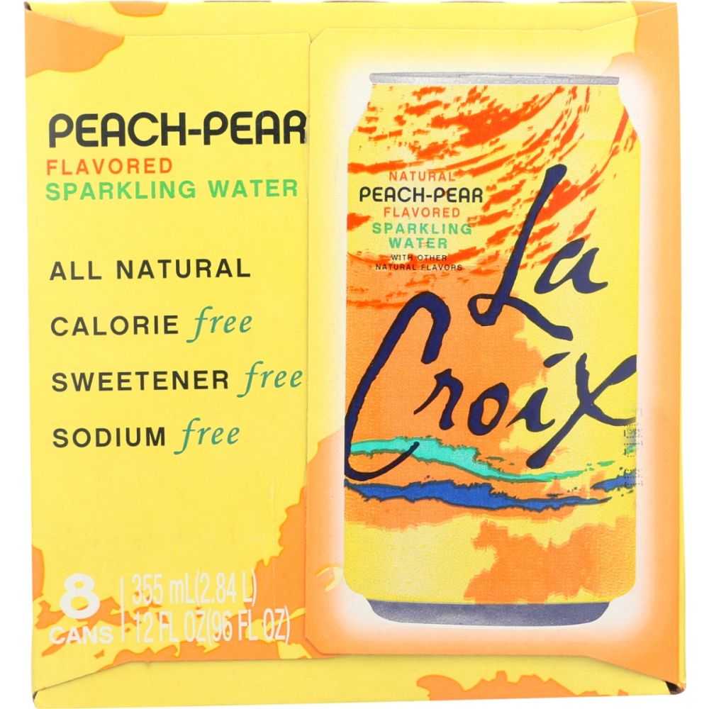 LA CROIX: Peach Pear Sparkling Water 8Pk, 96 fo