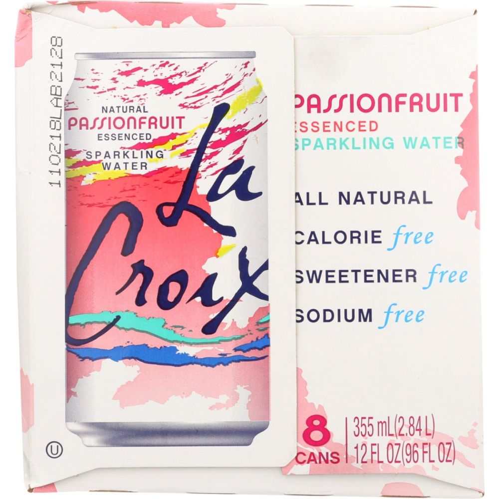 LA CROIX: Passion Fruit Sparkling Water 8 Pack, 96 oz