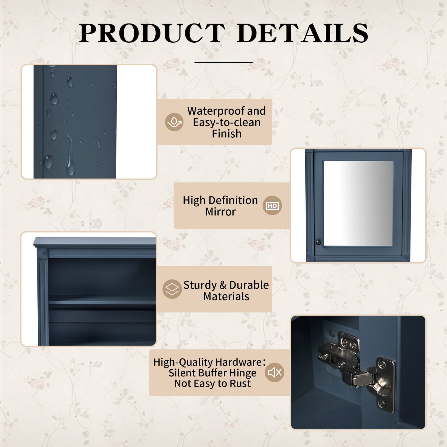 24'' x 27'' Wall Mounted Bathroom Storage Cabinet with Mirror