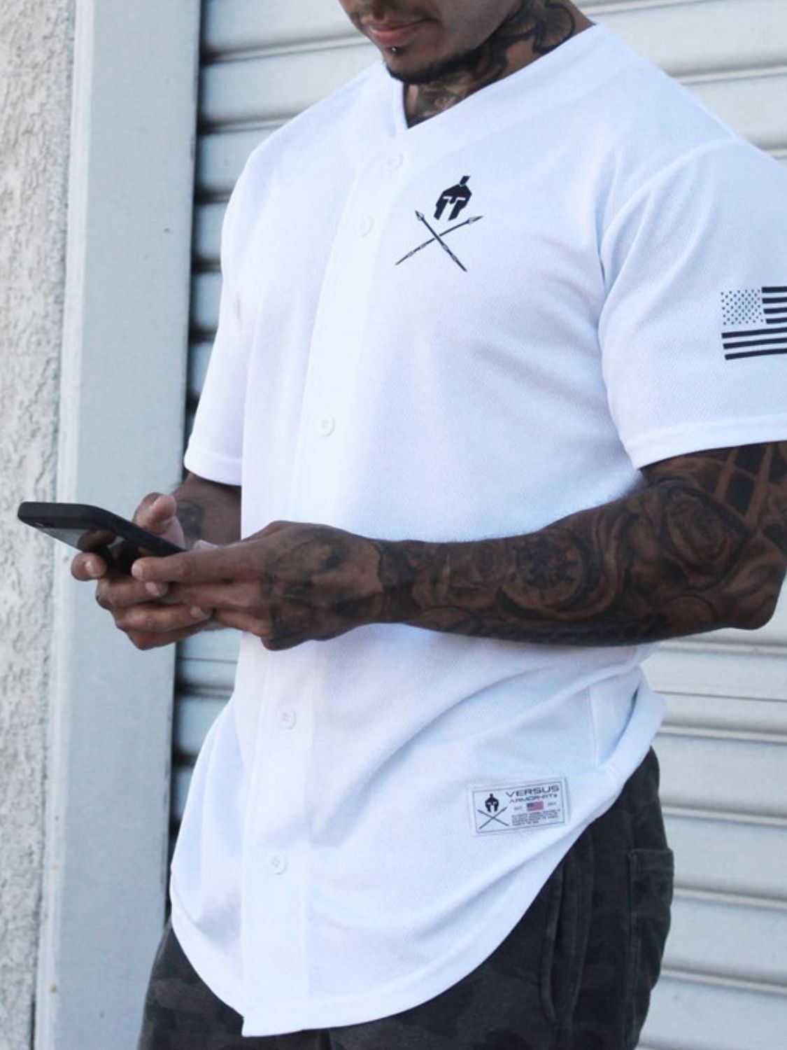 Men's Graphic Button Down Short Sleeve Top