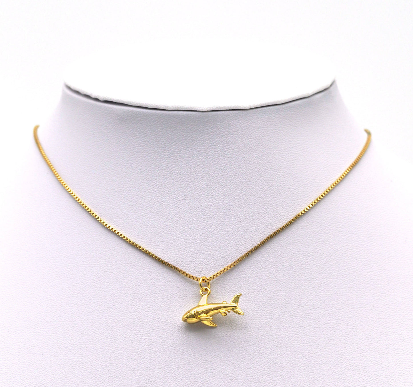 Gold/Silver Shark Shape Charm, Sku#Z1445
