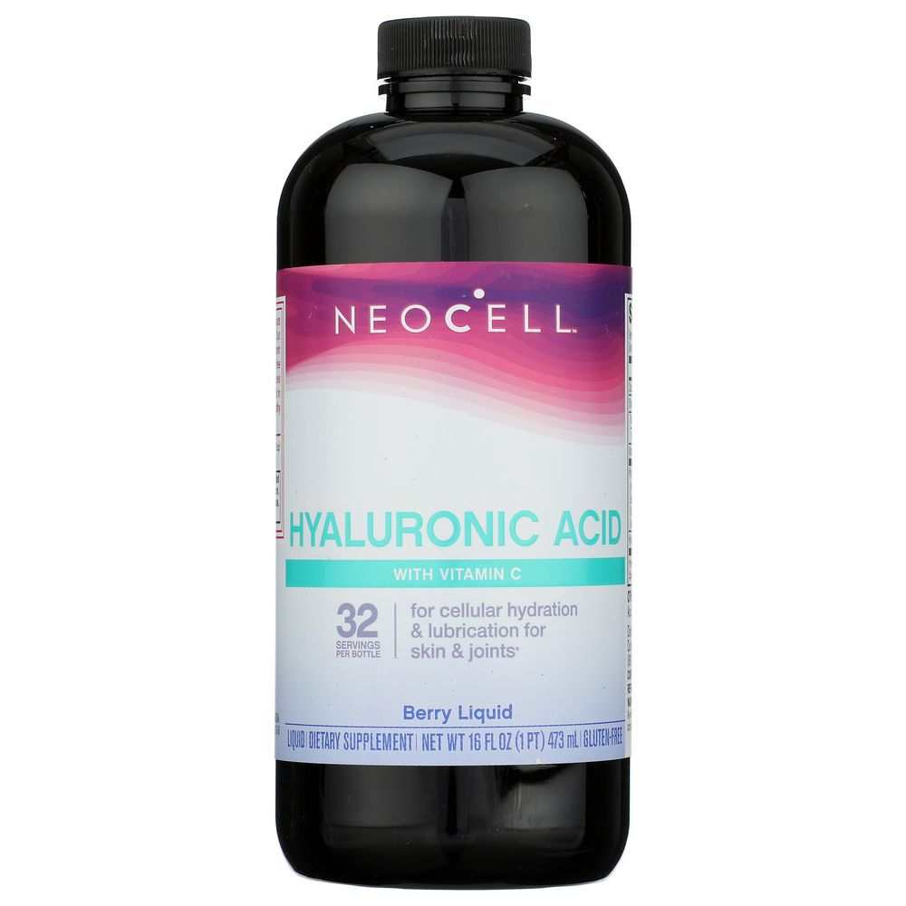 NEOCELL Hyaluronic Acid Berry Liquid -16oz for Skin & Joints Hydration