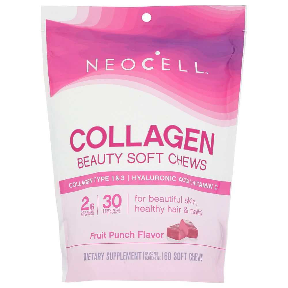 NEOCELL: Beauty Bursts Gourmet Collagen Soft Chews Super Fruit Punch, 60 pc