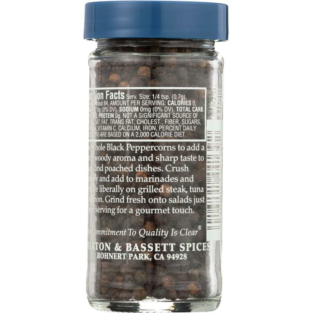 MORTON & BASSETT: Whole Black Peppercorns, 2.1 oz