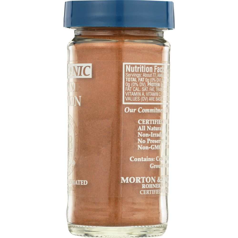 MORTON & BASSETT:  Organic Ground Cinnamon, 2.3 Oz