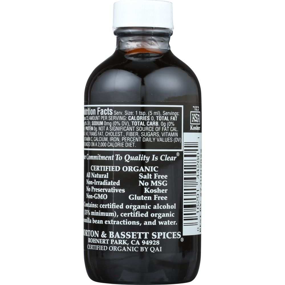 MORTON & BASSETT Organic Pure Vanilla Extract - 4 oz | Quality Flavor