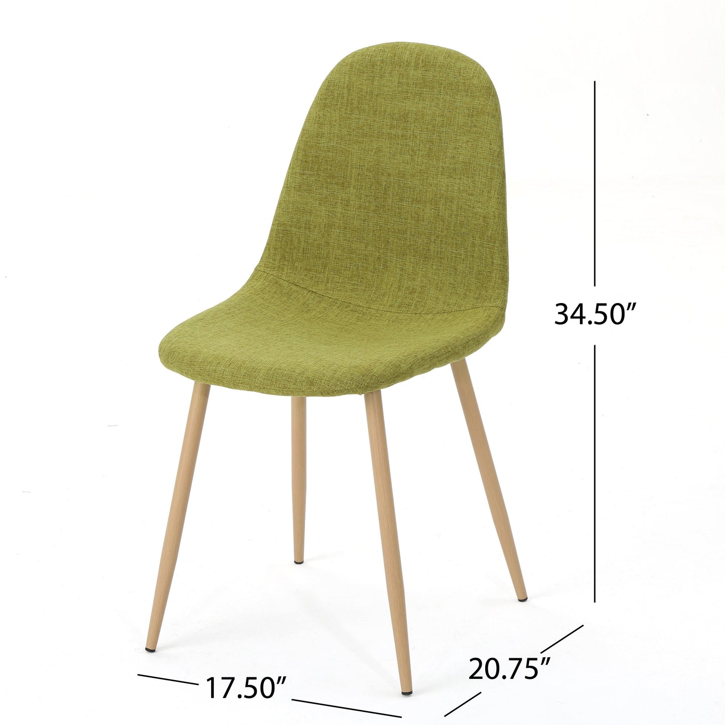 Mid-Century Modern Fabric Upholstered Dining Chairs, Set of 2