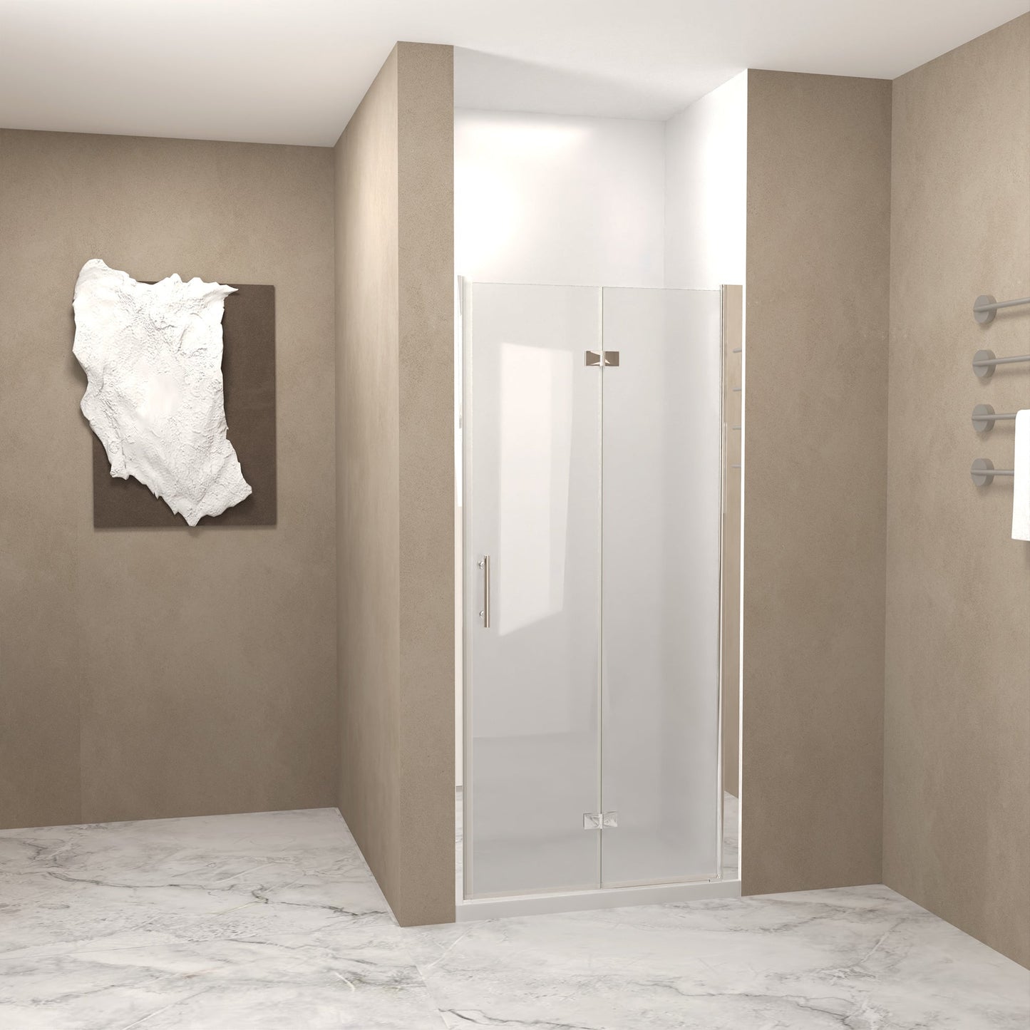 29-28"x 72" Bifold Shower Door, 1/4" Tempered Glass
