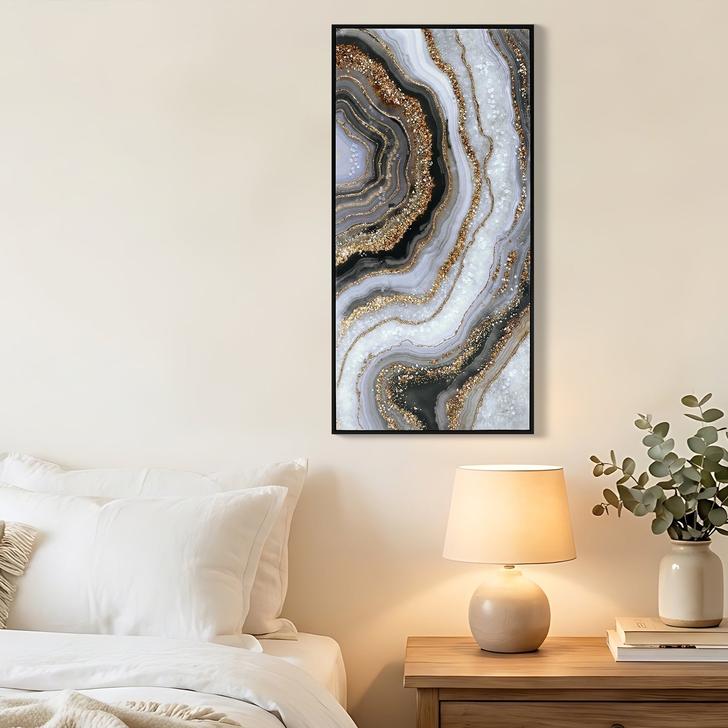 Black And Abstract Textured Canvas Art