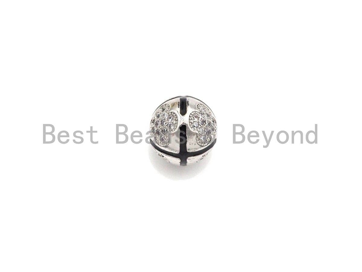 CZ Micro Pave Cross Patten Spacer Beads for Bracelet/Necklace, Men's Jewelry Bracelet Beads, 10mm, sku#Z1095