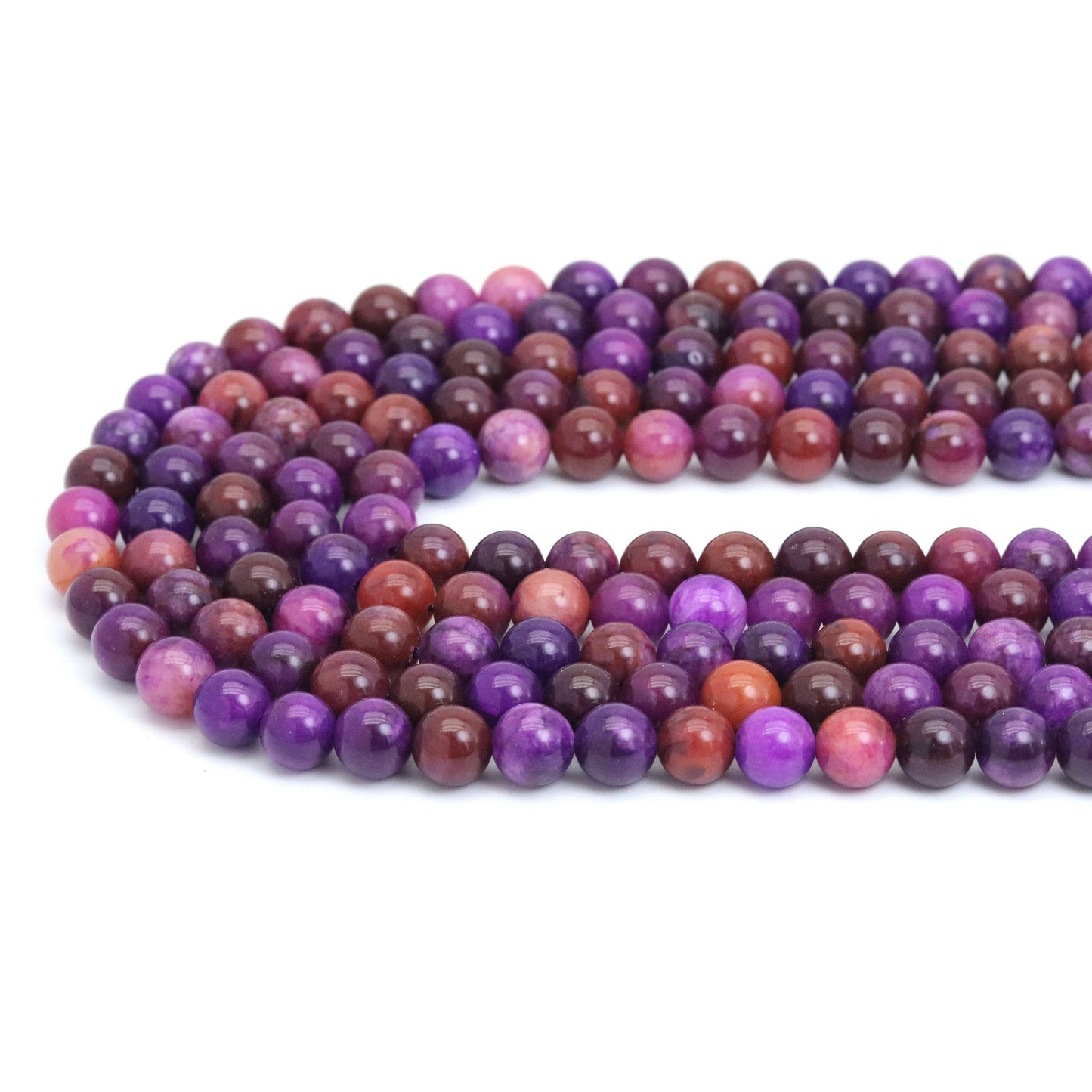 Sugilite Jade Round Smooth Beads, Sku#U2119