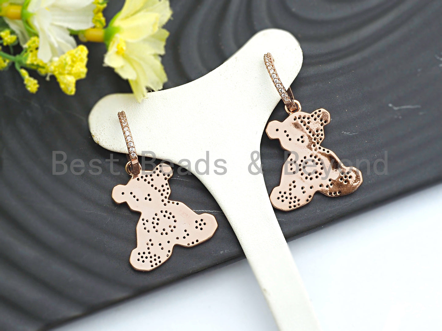 CZ Teddy Bear Earring, Sku#J54