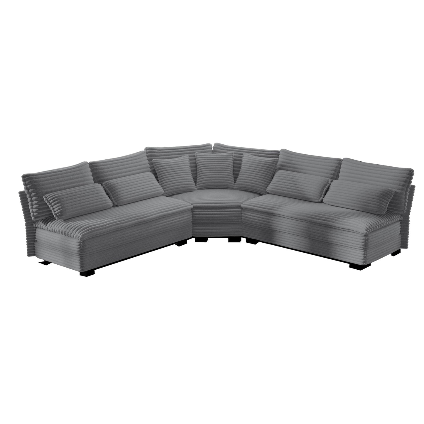 5-Seater L-Shaped Sectional Sofa with Curved Corner