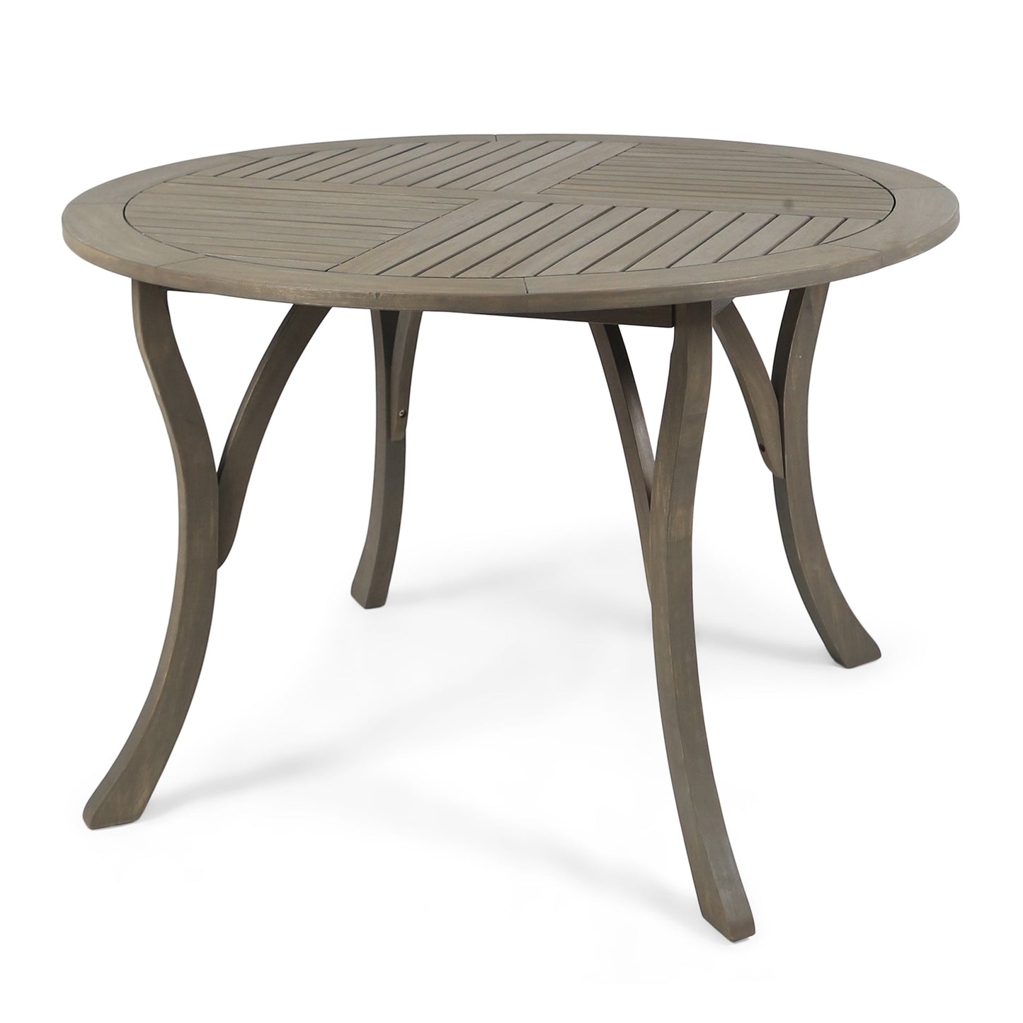 Outdoor Acacia Wood Round Dining Table with Curved Legs