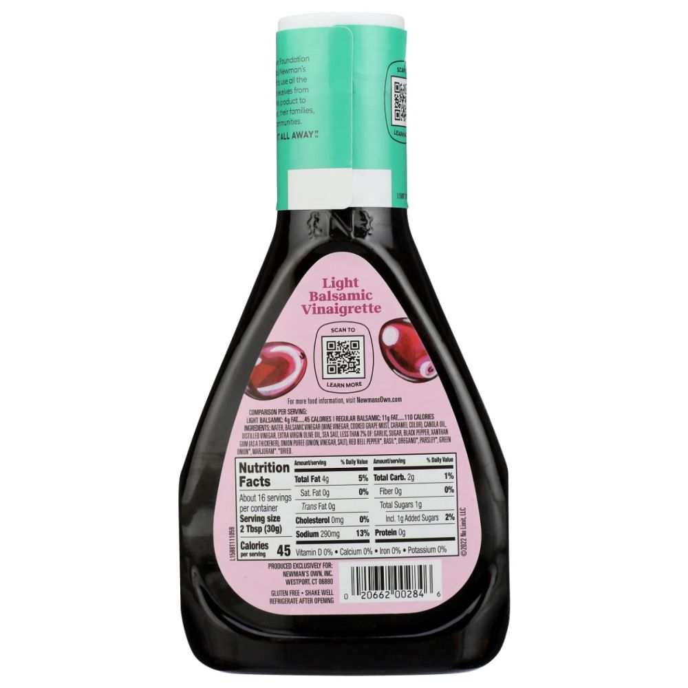 NEWMAN'S OWN: Light Balsamic Vinaigrette, 16 oz