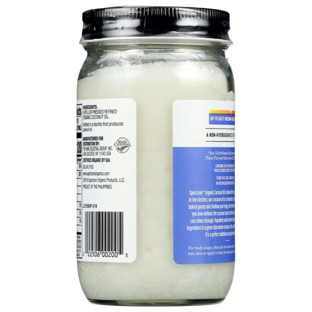 Spectrum Naturals Organic Refined Coconut Oil - 14oz | Cooking & Skin