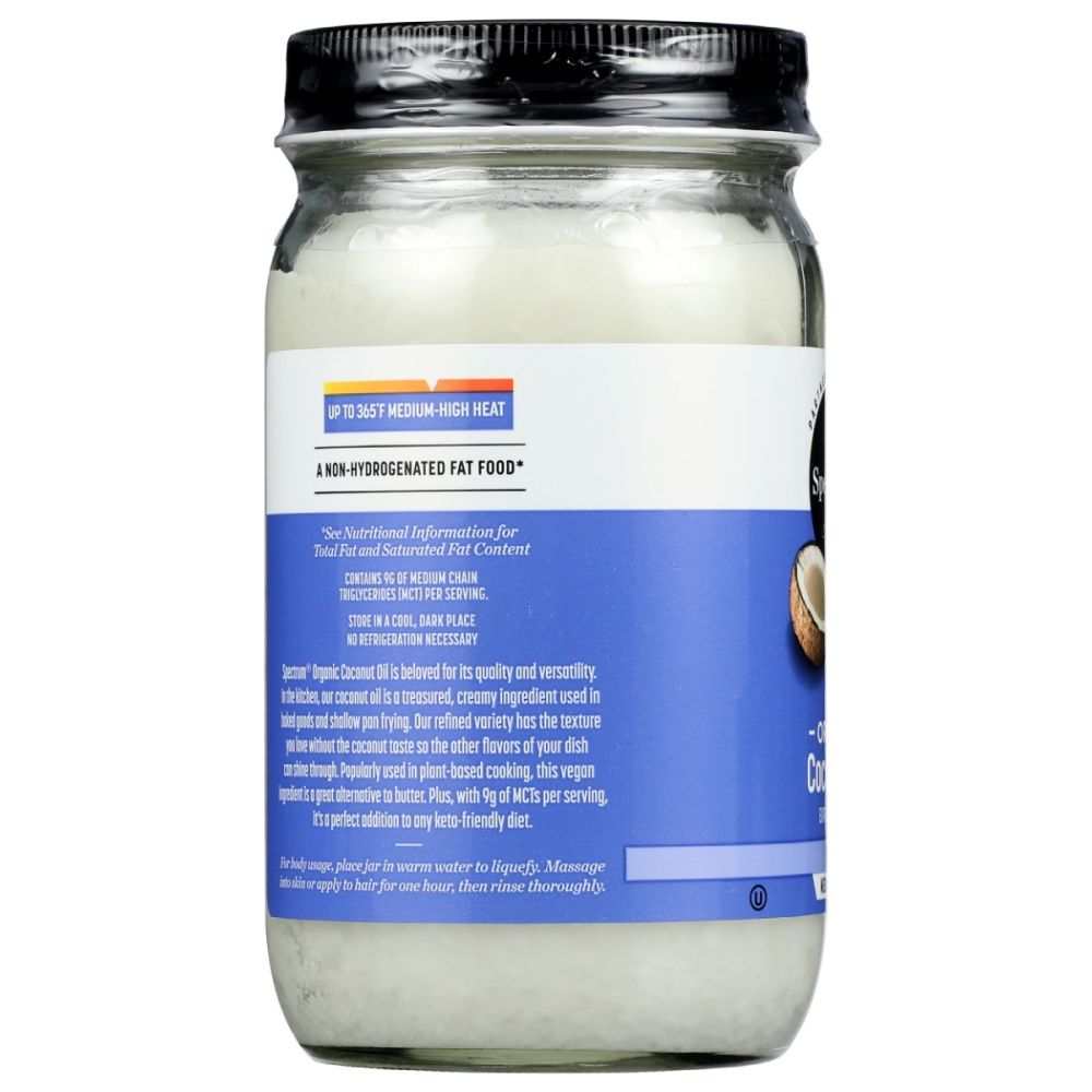 Spectrum Naturals Organic Refined Coconut Oil - 14oz | Cooking & Skin