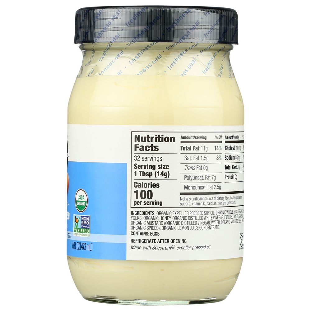 SPECTRUM NATURALS: Organic Mayonnaise With Cage Free Eggs, 16 oz