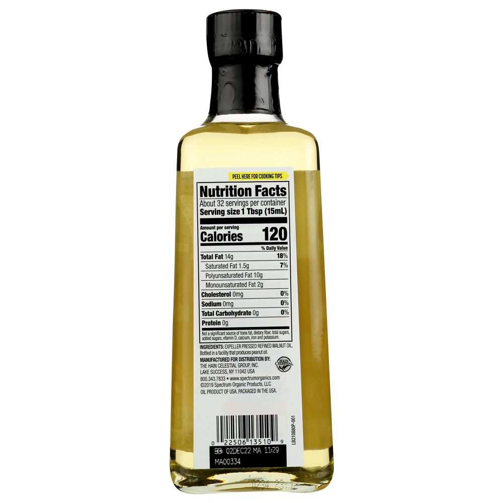 Spectrum Naturals Walnut Oil - Refined 16 oz | Nutritious & Versatile