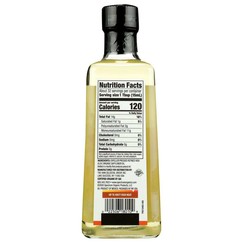SPECTRUM NATURALS: Organic Safflower Oil High Heat, 16 oz